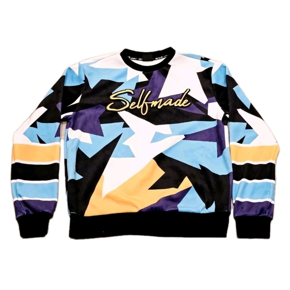 Selfmade Switch Velour Graphic Crewneck Sweatshirt Size M Y2K